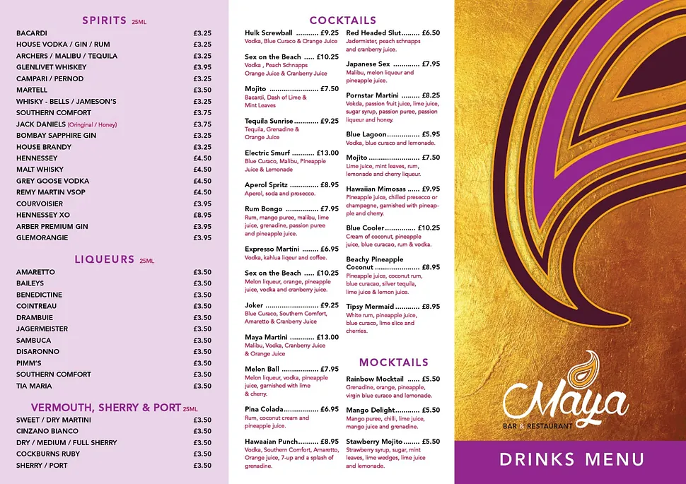 Drinks Menu
